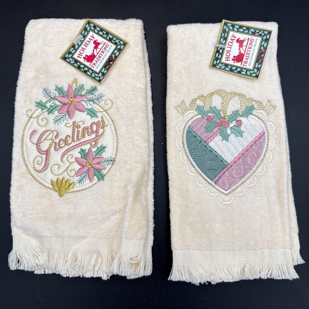 VTG Cecil Saydah Co/Cottage Granny Core Kitchen Towel 2 Christmas New Old Stock